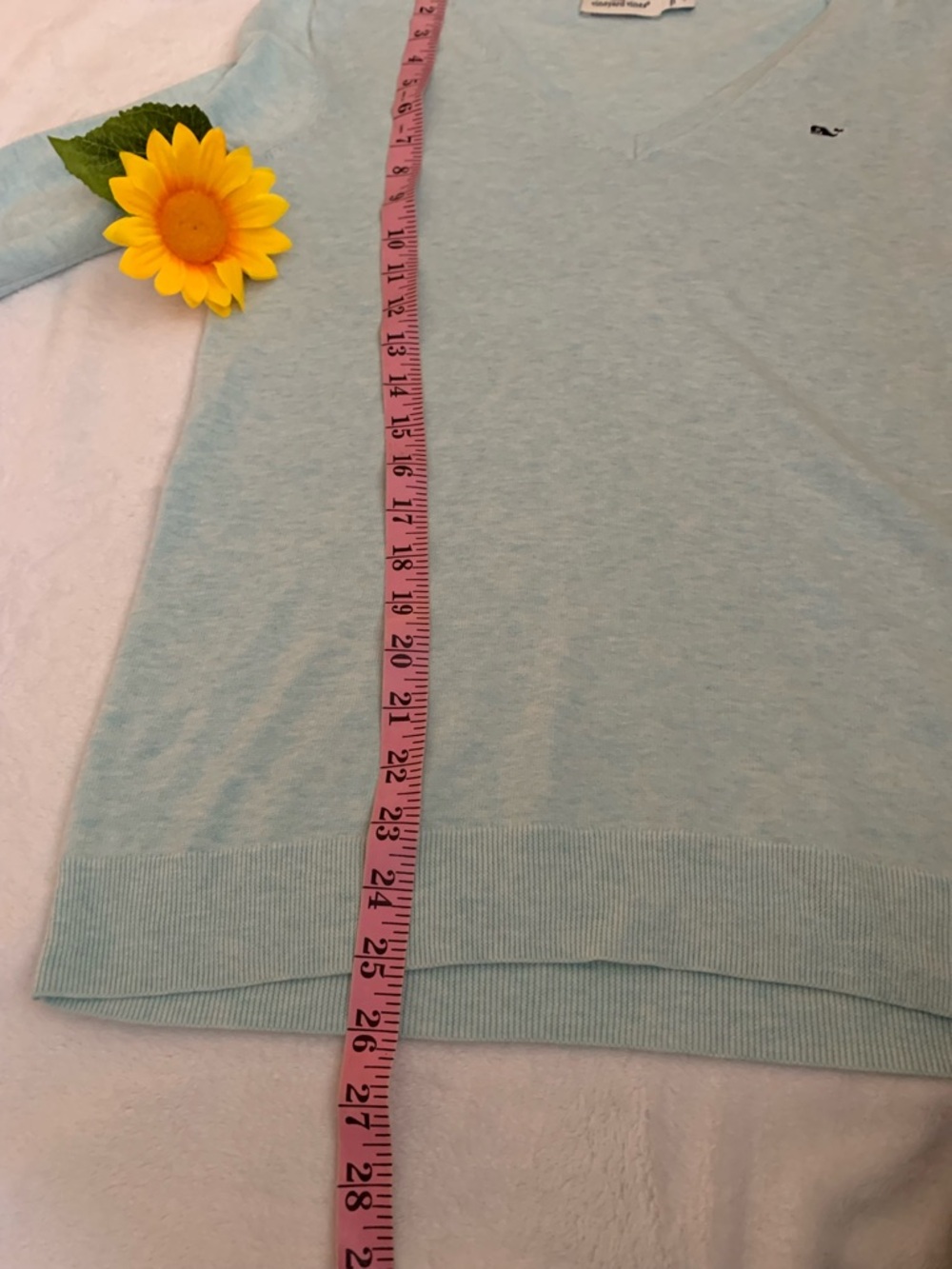 Vineyard Vines vintage size, small V-neck cotton sweater in cloud color VVGUC - Picture 9 of 11